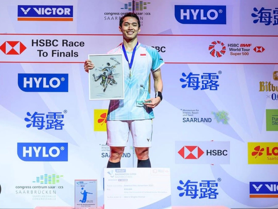 Jonatan Christie Juara Hylo Open 2025, Putri KW dan Sabar/Reza Runner-up