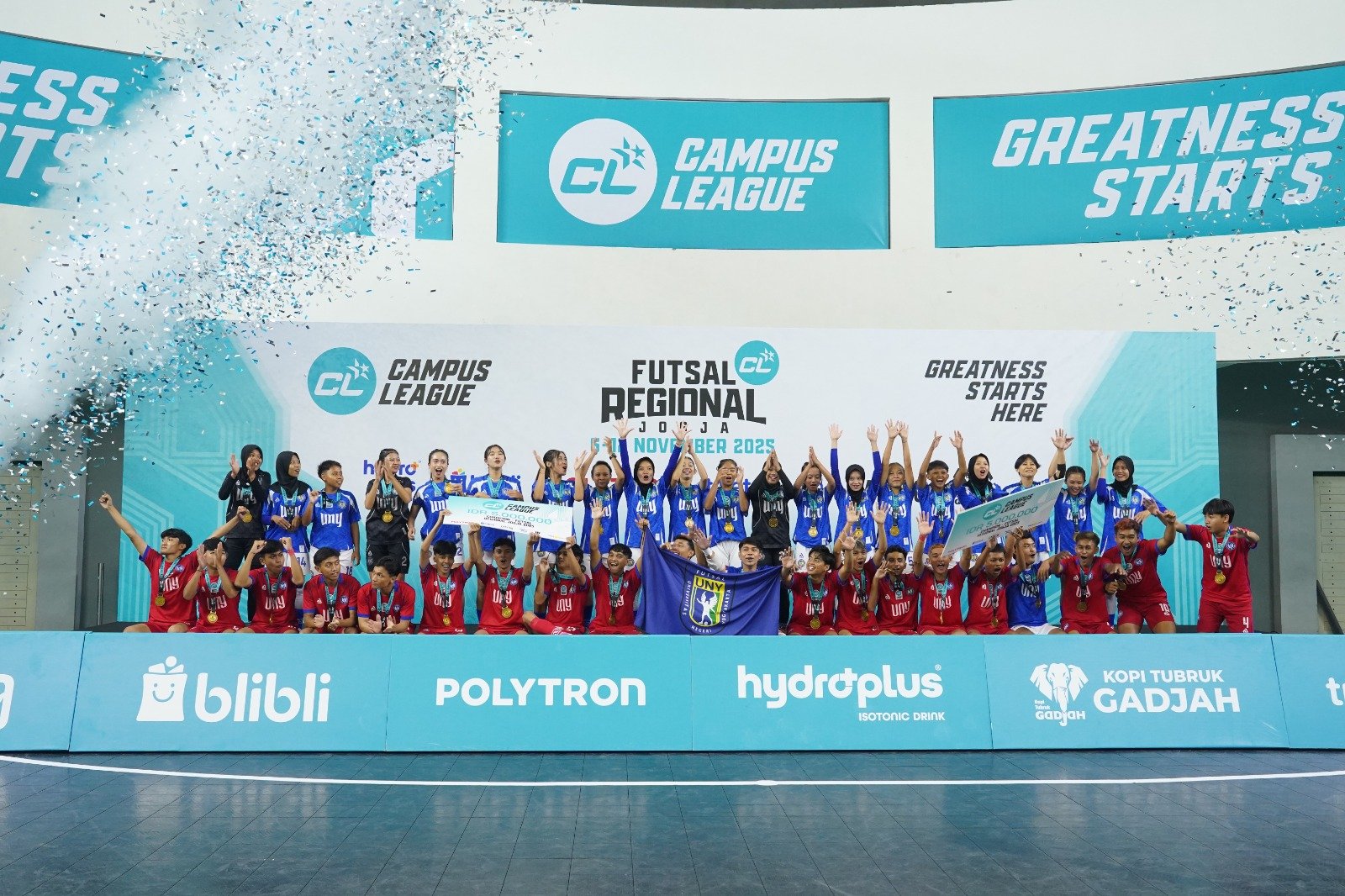 UNY Kawinkan Gelar Juara Futsal Campus League Regional Yogyakarta