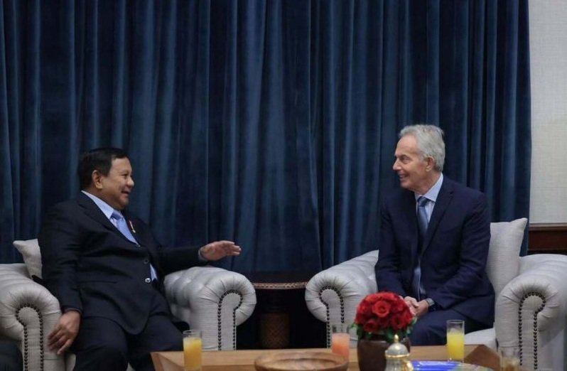 Prabowo Bertemu Tony Blair di Jakarta, Bahas Perkembangan Strategis Global